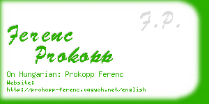 ferenc prokopp business card